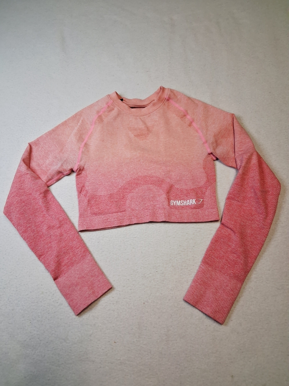Gymshark Pink Ombre Seamless Cropped Long Sleeve Top